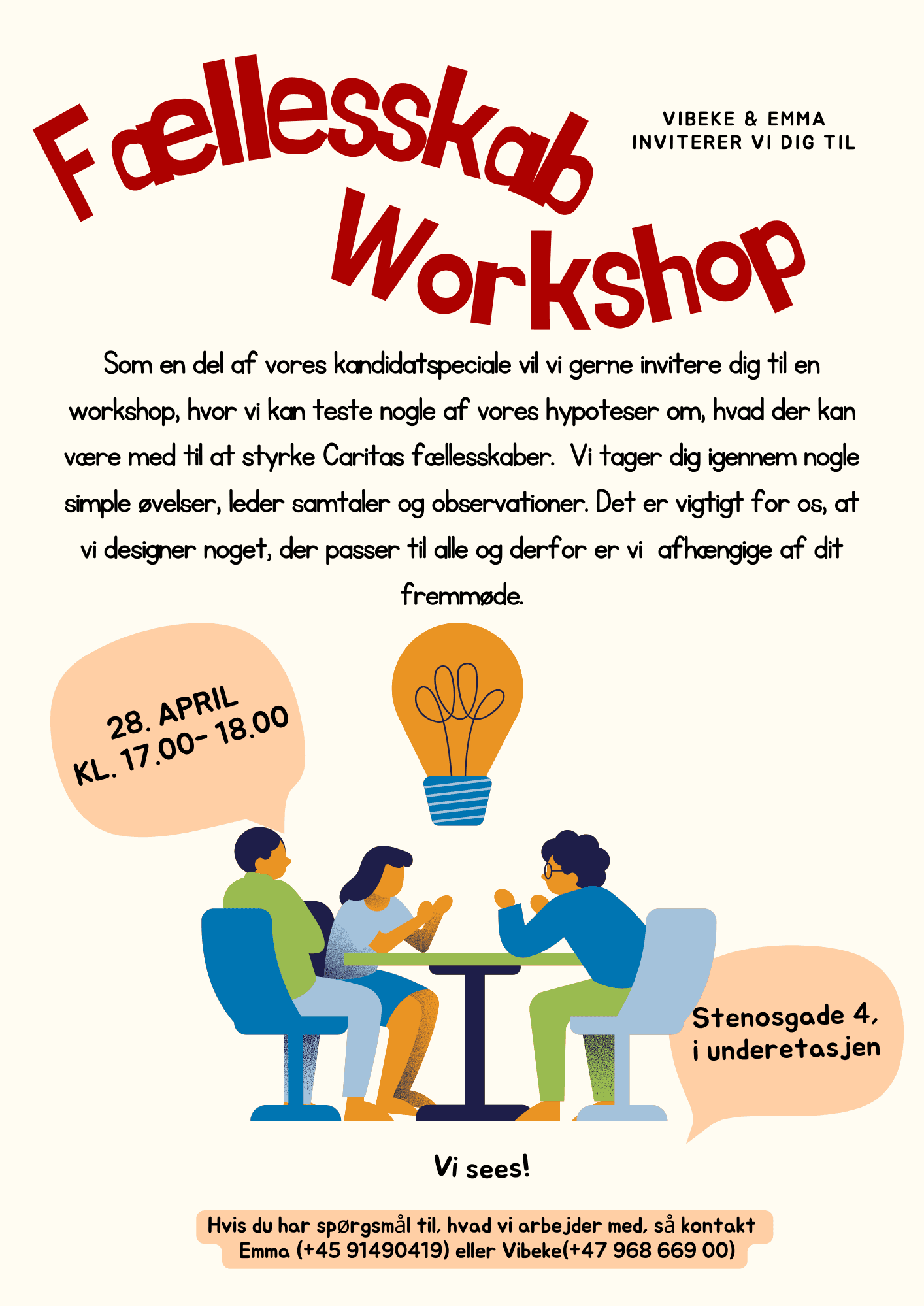 Materials from the Caritas Fællesskab co-design workshop, conducted in Danish