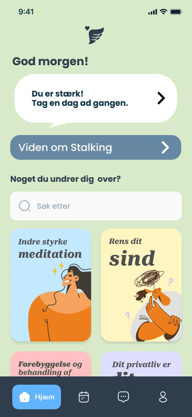 Home screen of the final Skytsengel prototype